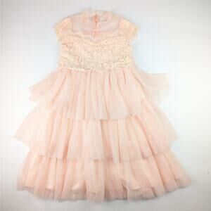 Trish Scully Peach Lace Dress - 8 Youth